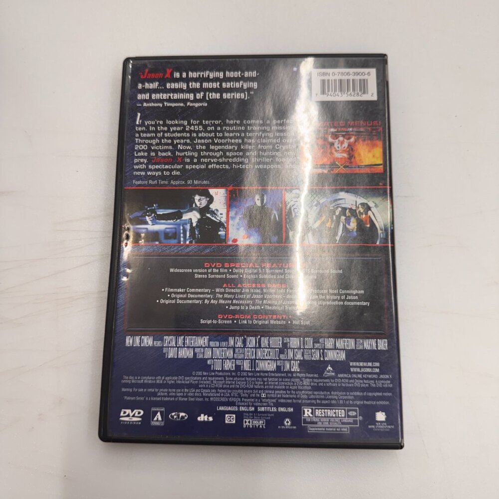 Jason X [DVD] Disc Tested, Working - Picture 2 of 3